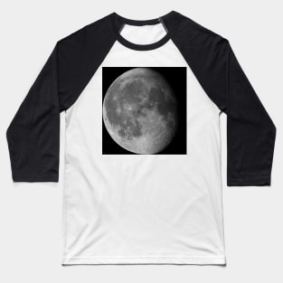 Waning gibbous Moon on black sky Baseball T-Shirt